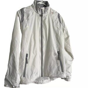 Mercedes-Benz EZEM System White & Gray Trim Windbreaker Ladies Jacket SMALL
